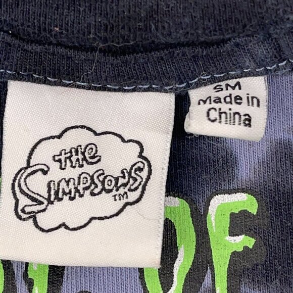 The Simpsons Womens SMALL "Treehouse of Terror" Tie Dye Crop Skater L/S Tshirt - Picture 4 of 4